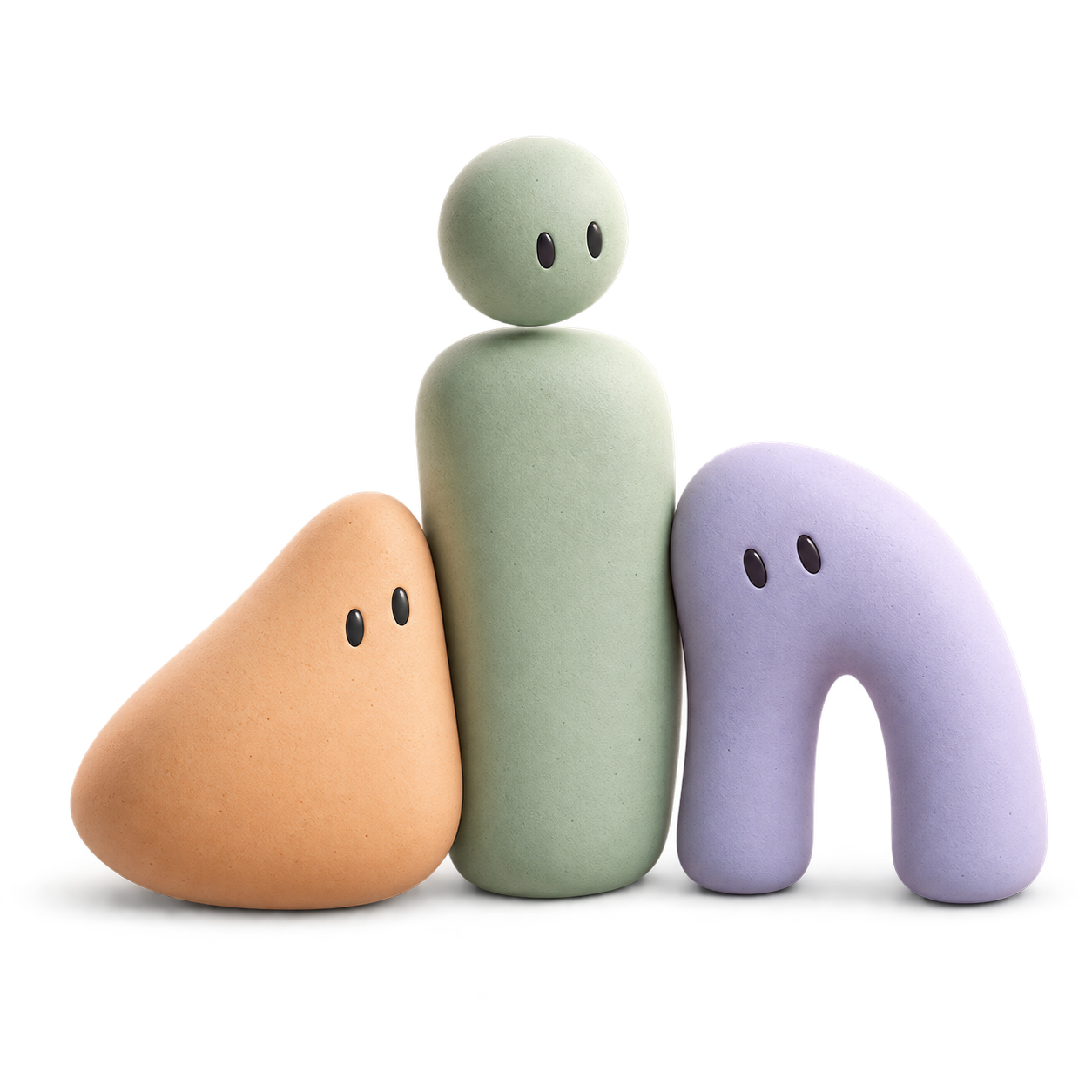 Drie Instellect-agentfiguren